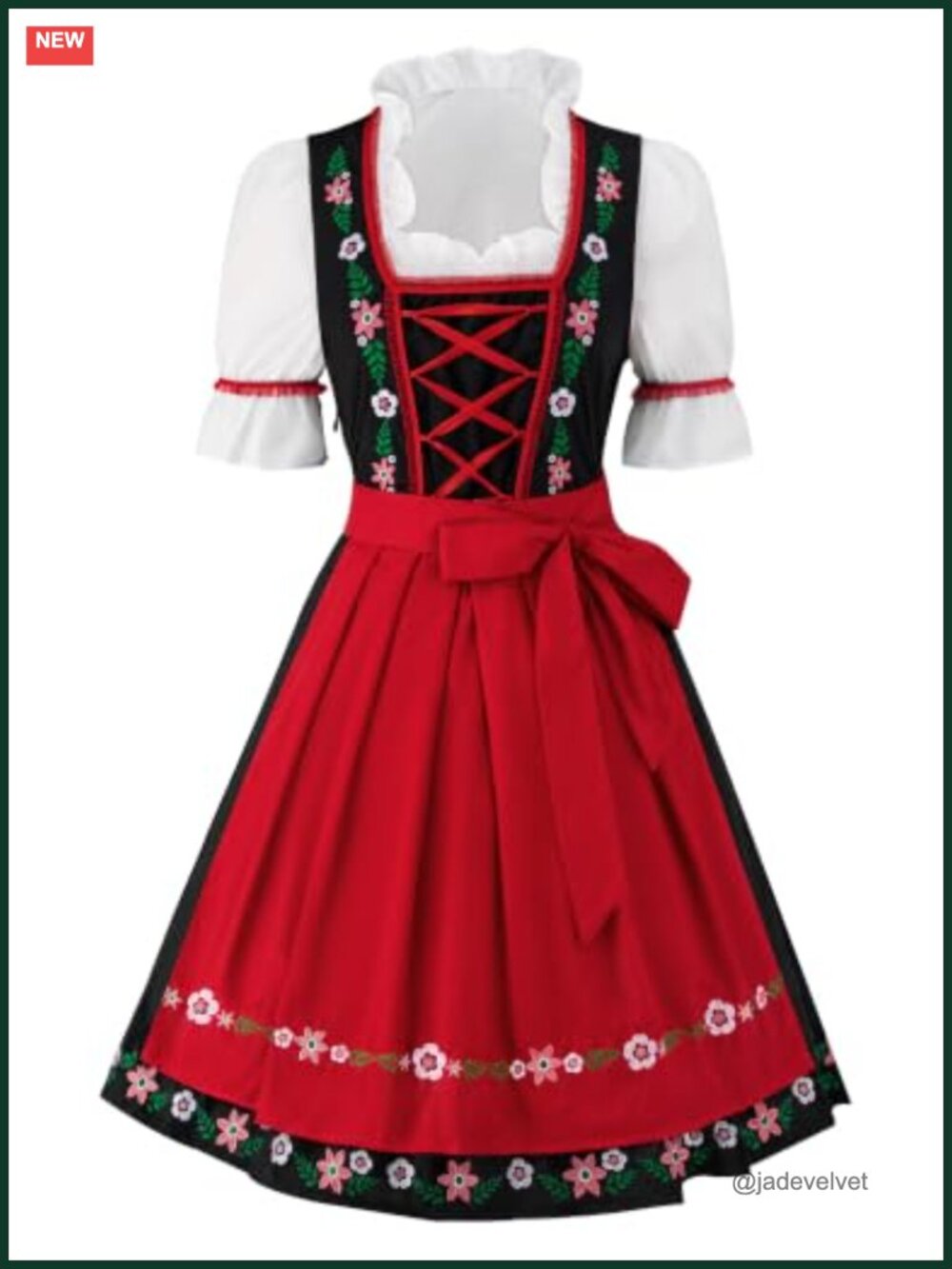 Women's Oktoberfest Costume Set with Dirndl Dress for Halloween Party
